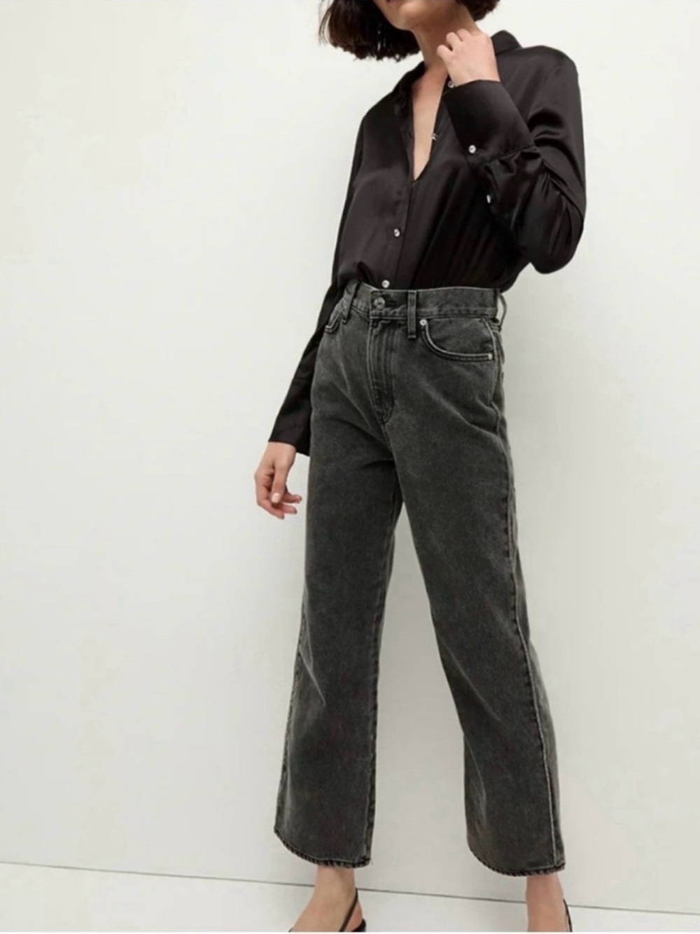 Veronica Beard Dylan Charcoal Jeans with Rhinestone Detail